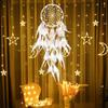 Bohemian Decoration LED  Girl Handmade Lace  Feathers Wall Hanging