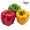 3PCS Realistic Artificial Imitated Peppers Vegetables Decor Restaurants Props