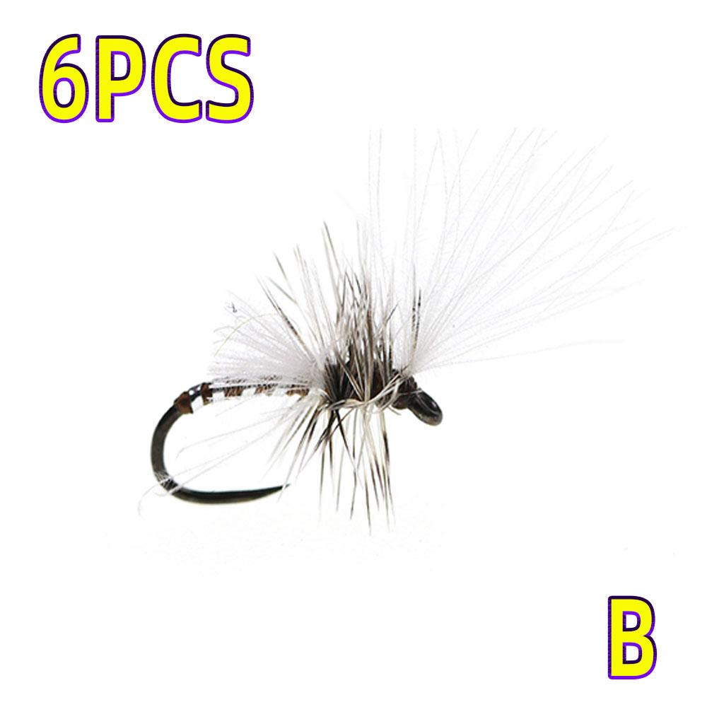 6шт#20 безбородая поденка комаров эмерджер и CDC парашют сухая мушка петух Hackle насекомое приманка для ловли форели хариуса окуня