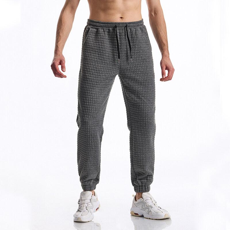 Grid Design Fabric Men's Casual Sports Pants Gym Sport Trousers For Men Jogger Sweatpants Running Workout Jogging Long Pants