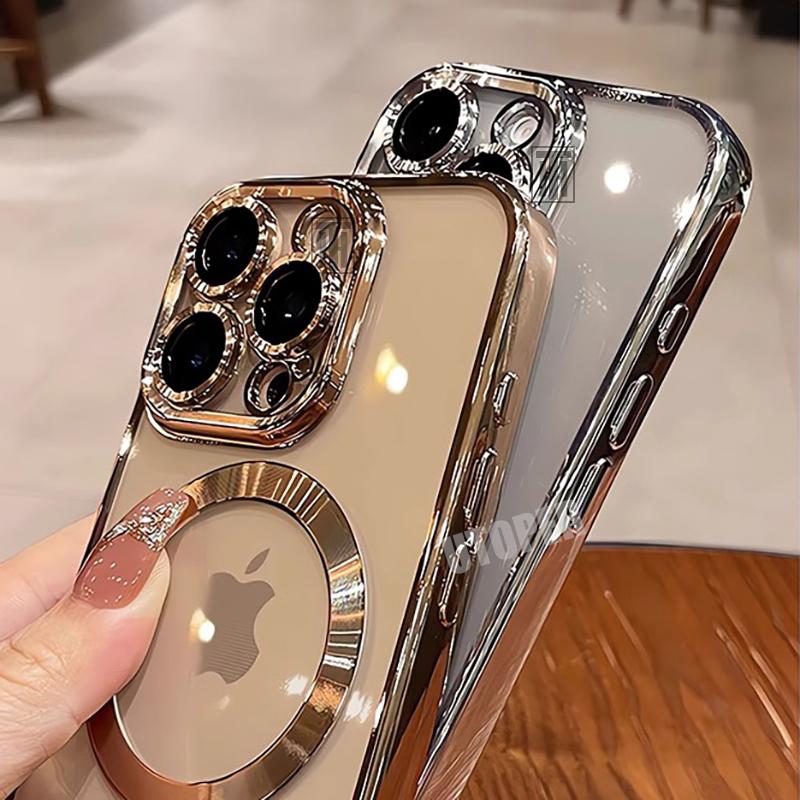Новый официальный чехол Desert Gold для iPhone 16 15 14 13 12 11 Pro Max Plus, прозрачный, магнитный, защитный, мягкий чехол Magsafe