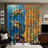 2 шт. HD Sea Bottom World Turtle Fish декоративная занавеска Желтая завязка цифровая печать занавеска украшение для дома стиль украшение l