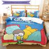 3pcs Cartoon T-T'choupi Pattern Bedding Set Duvet Cover Set Includes Duvet Cover &pillowcases, Perfect All Season Bedroom Decoration & Gift