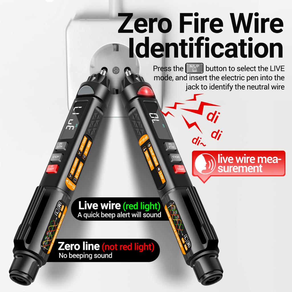 Модернизированный цифровой мультиметр с ручкой, электрический тестер с NCV-вольтметром, амперметром, омметром, цифровой тестер сопротивления