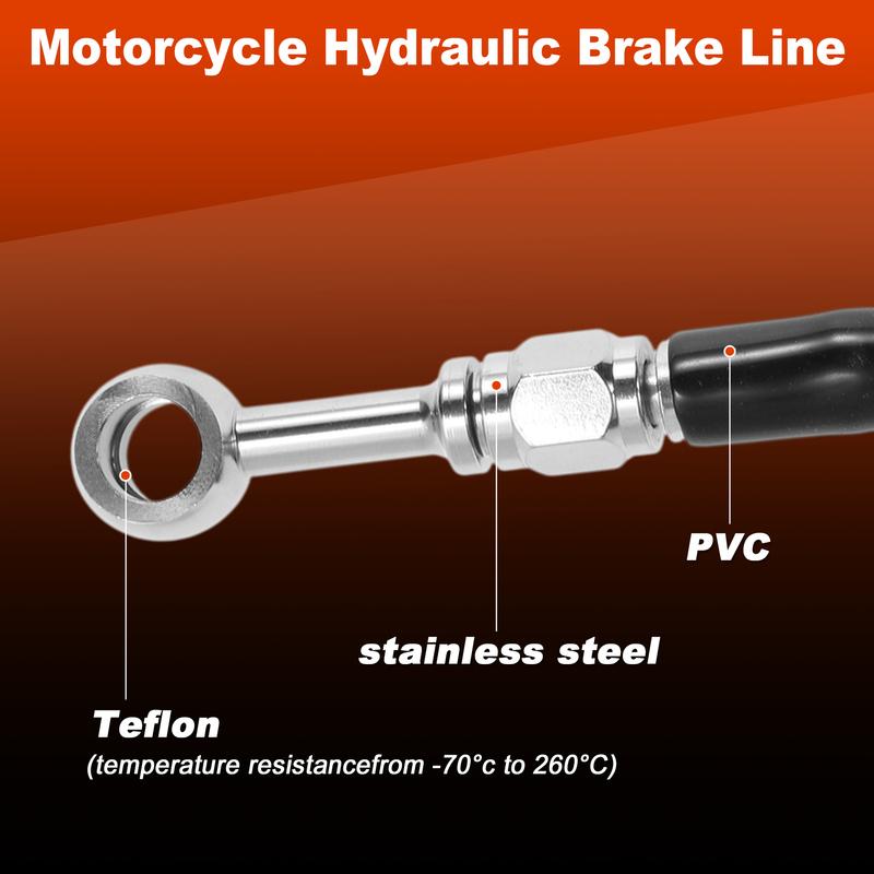 Motoforti 52In Hydraulic Front Brake Line Kit for Harley Dyna No.45112-08 Silver Tone