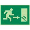 SIGN 963 PLAST.297x210''S.EMERG.DCH''LUM. (PICTOGRAM)RIGHT EXIT STAIR DOWN.
