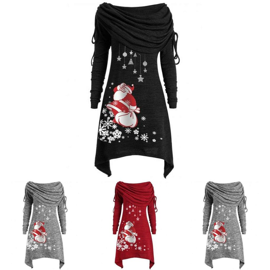 Stylish Ladies Christmas Santa Claus Sweater Jumper With Cozy Long Sleeve Design