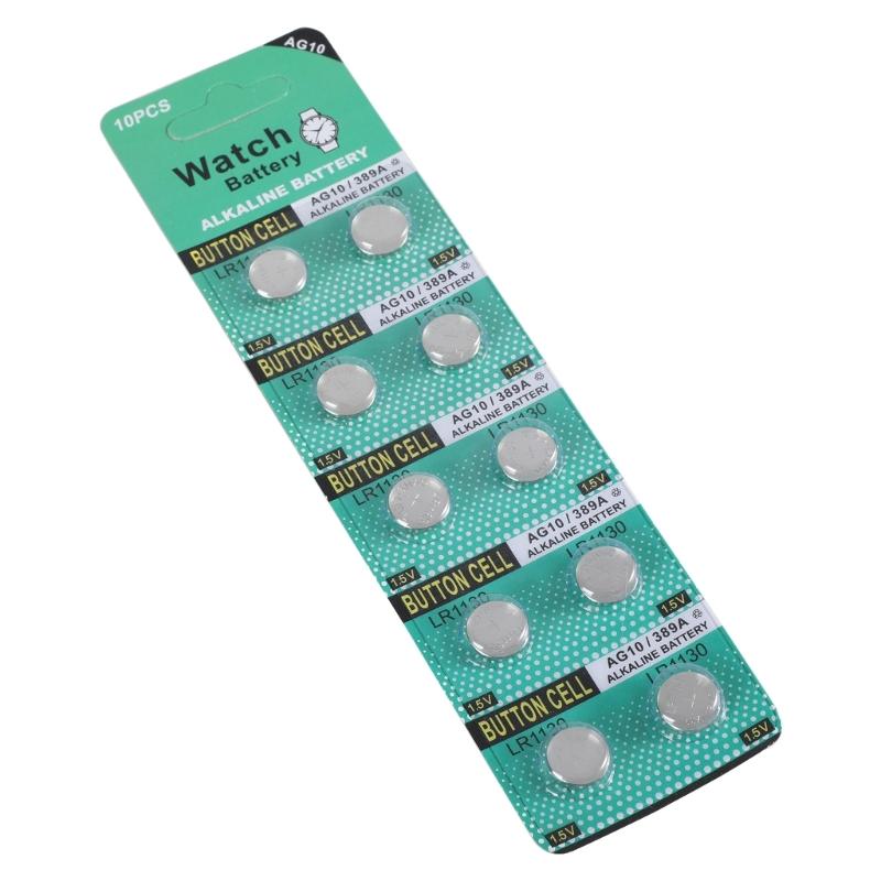 10PPpcs LR1130 AG10 Coin Cell Batteries 1.5V Button Battery High Energy Output for Toy, Watches, Calculators, Remotes