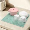 2 Piece Silicone Counter Top Drying Mat Non-Slip Insulated Mat Dish Draining Mat  Pot