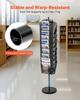 Rotating Brochure Display Rack, 30 Pockets Mesh Magazine Literature Display Stand, Portable Floor Standing Magazine Rack, Metal Newspaper Catalog