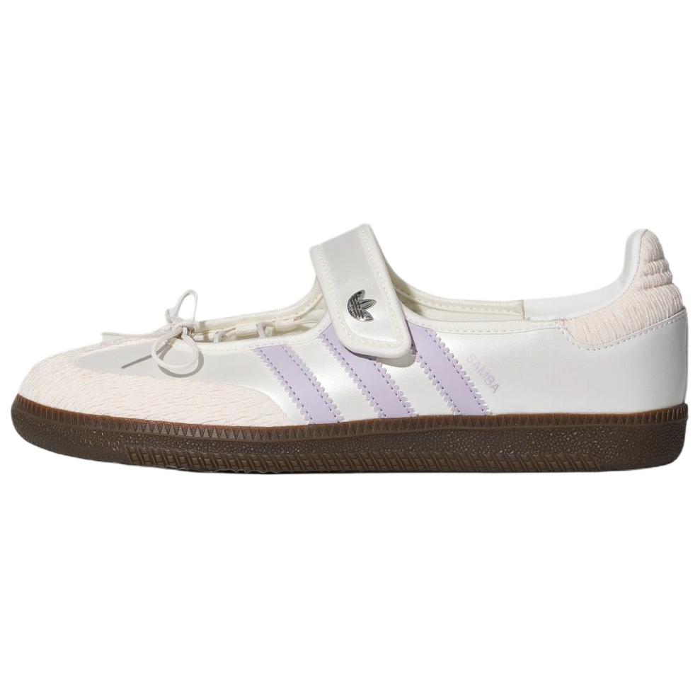 adidas Оригинальные туфли Samba Jane Mary Jane Женские Ярко-белые Светло-фиолетовые LB8627