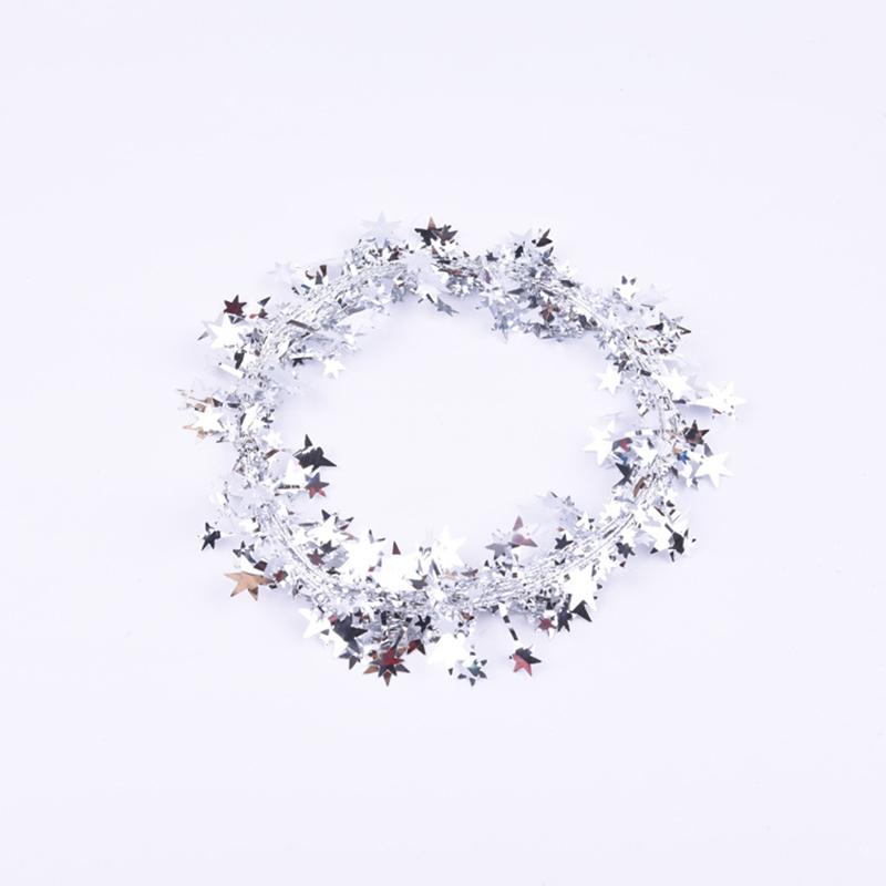 7.5M Pentagram Golden Silvery Star Garland Colorful Stars Wire Garland Tinsel