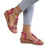 Женские сандалии на танкетке, летние богемные, со стразами, повседневные сандалии на платформе, женские с открытым носком, уличная пляжная обувьwo Мужская летняя обувь