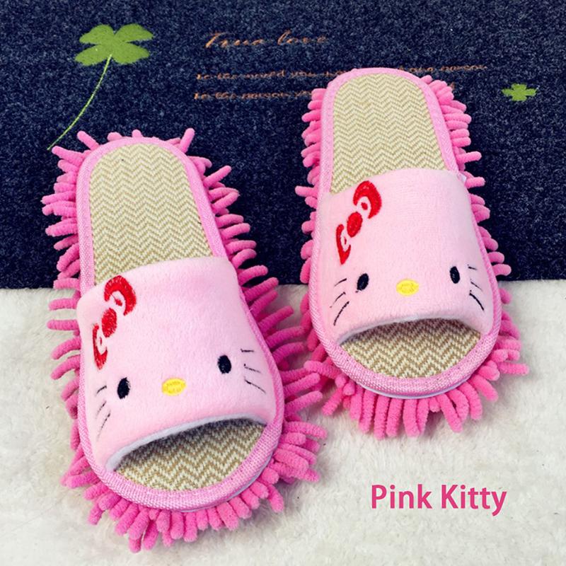 Унисекс, тапочки из микрофибры для чистки пола, тапочки для ленивой швабры с мультяшной собакой