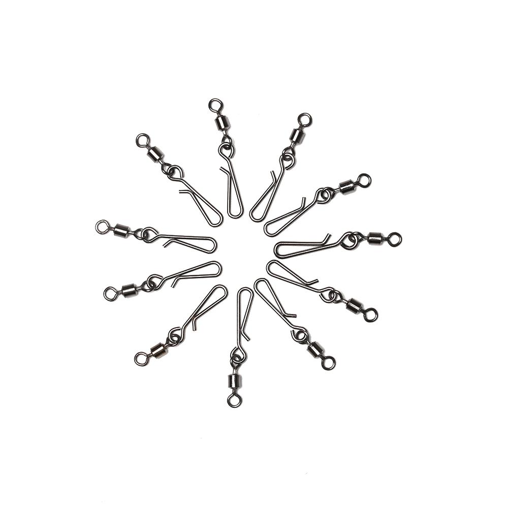 10# Stainless Steel Fishing Snap Connector with Pin Bearing Barrel Heavy Duty Ball Rolling Swivel