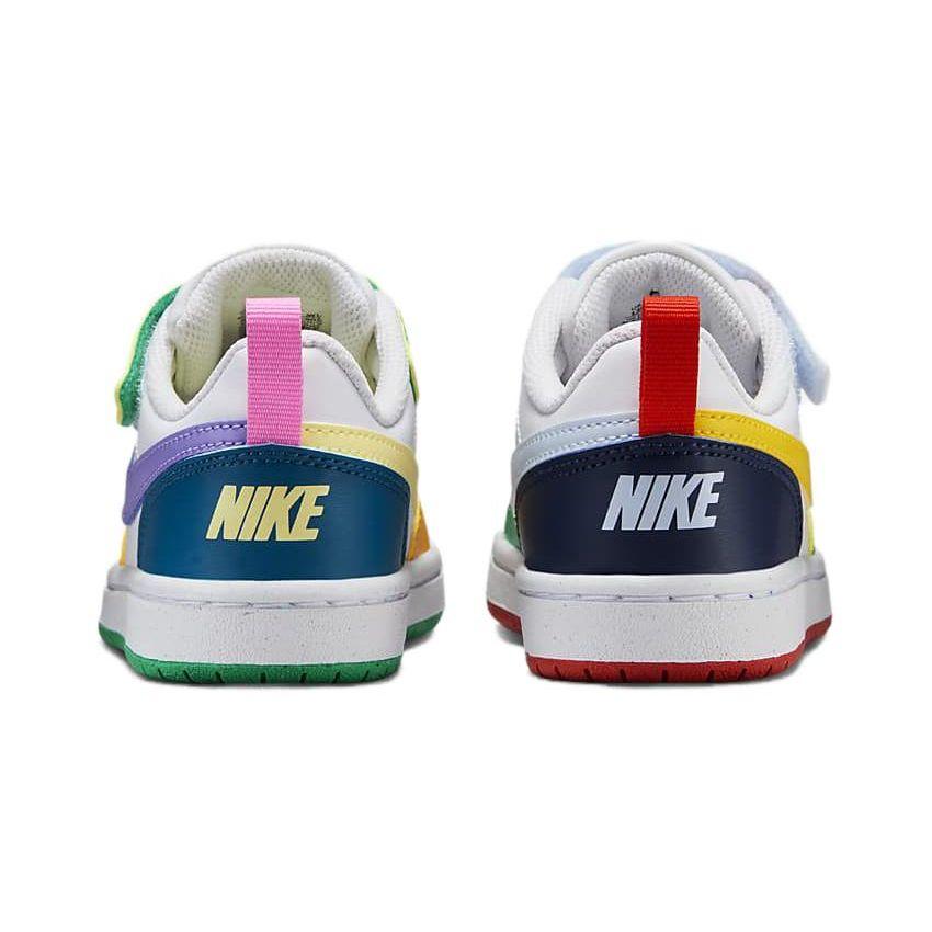 Nike Court Borough Low Rc Удобные Спортивные Нескользящие Износостойкие Низкие Детские Кеды для Скейтбординга Детские кроссовки Белый Фиолетовый Зеленый FQ8378-902