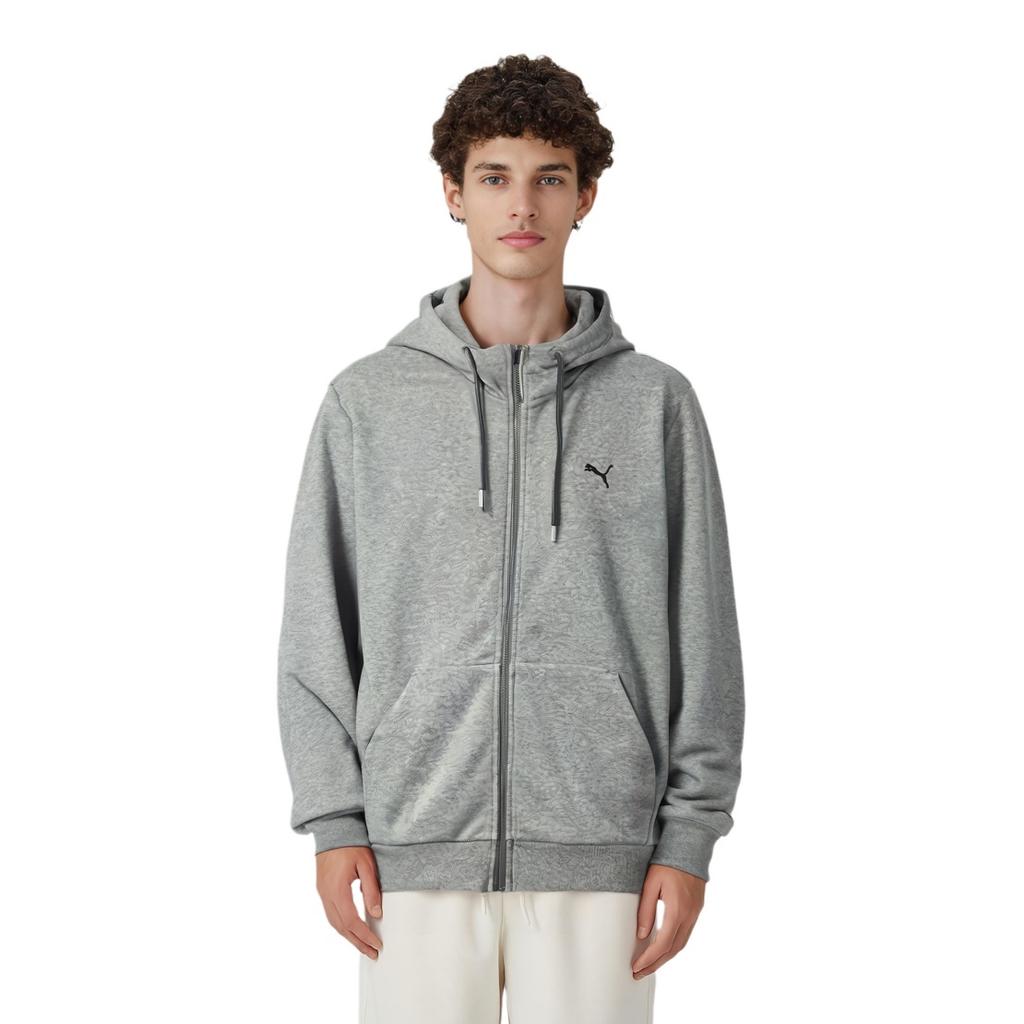 PUMA Casual hooded Zipper Cardigan Jacket Gray Men's 593135-03
