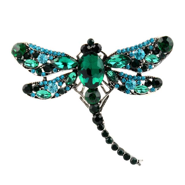 Ретро Большие Хрустальные Броши Стрекозы Женские Цветные Сплавы Насекомые Брошь Булавки Подарки