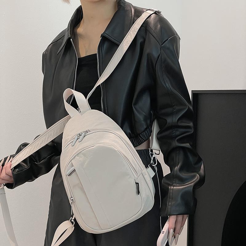 Women's Large Capacity Backpack Nylon Schoolbag Multi-Function Chest Bag