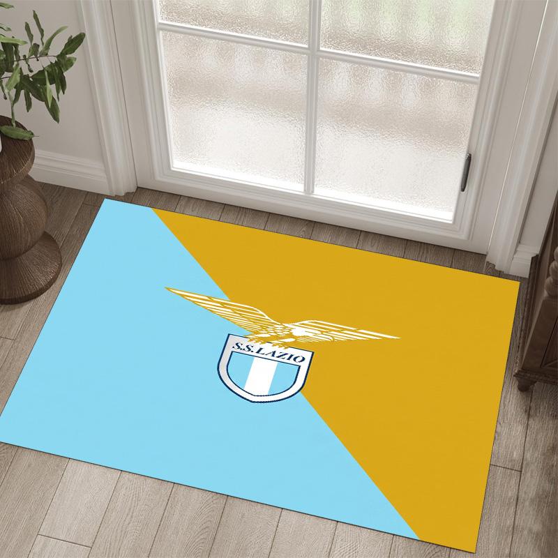 Lazio FC Design Crystal Velvet Carpet Cozy Non?Slip Printed Rug For Bedroom Living Room Entrance