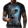 Футболка с принтом животного и волка для мужчин, летние свободные футболки с круглым вырезом из полиэстера, уличная одежда с короткими рукавами, футболки большого размера, повседневные топы, футболки