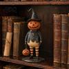 Осенний домашний орнамент, фигурка тыквы-ведьмы, жуткая статуэтка на Хэллоуин с фонарем, светодиодная ночная лампа, винтажная готическая смола для настольной установки
