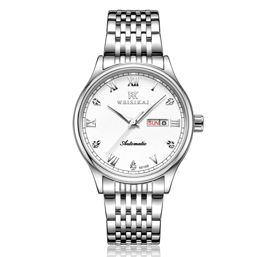 Новые роскошные мужские часы топ-бренда с коробкой, деловые водонепроницаемые автоматические мужские механические часы с двойным календарем