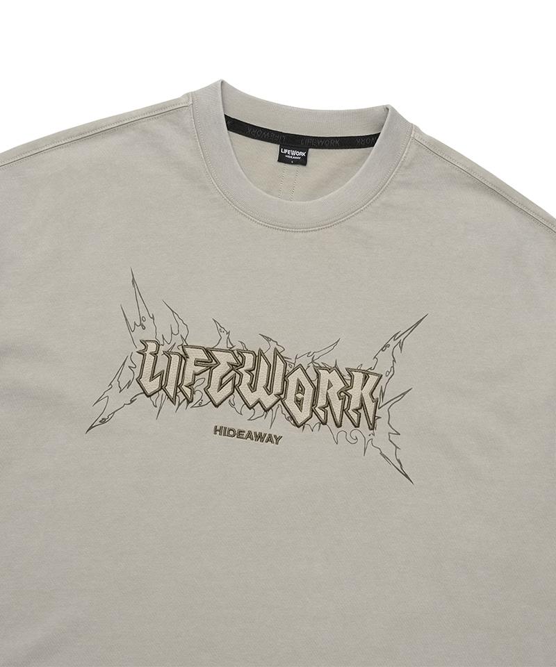 LIFEWORK Винтажная футболка с аппликацией, короткий рукав
