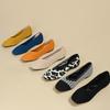 Women's Casual Flats Comfortable Walking Flat Shoes Square Toe Ballet Flats Non-Slip Knitted Work Loafers Shoes Lightweight Dress Shoes for Women