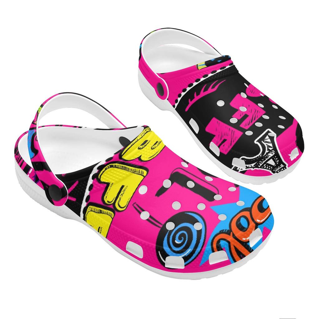 Summer Printed EVA Clogs Women Men Lightweight Breathable Slip On Garden Shoes Beach Pool Bathroom Home Slippers Travel Shoes