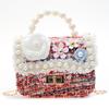 Shoulder Handbag Pearl Bag With Lightweight Pu Material Chain Bag Kids For