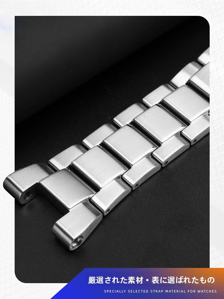 [syzynicy] Прочный ремешок из нержавеющей стали, совместимый с G-SHOCK GST-B100S110 GST-410210 GST-W100W300 (Улучшенная версия) (Серебряный)