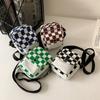 Plaid Small Handbag Messenger Crossbody Bags for Women Girls 2023 New Student Canvas One Shoulder Square Bag Bolsas