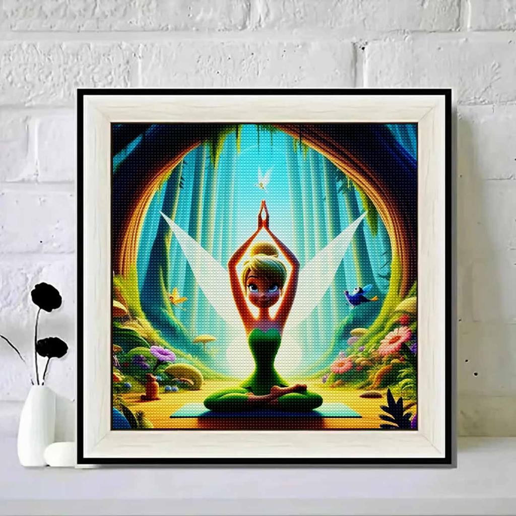 5D DIY Diamond Painting Decorative Fairy Yoga Full Round Drill Scenery Diamond Embroidery Cross Stitch Kits Home Decor Gift