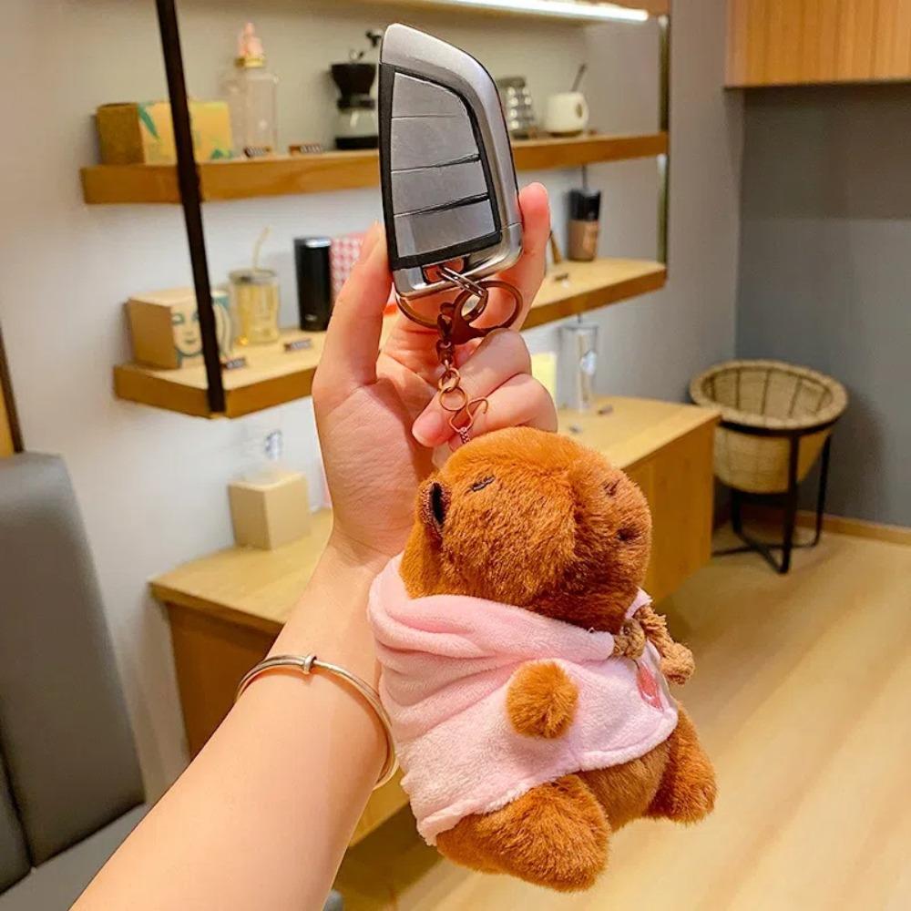 Small Size Simulation Doll Capybara Plush Pendant Soft Plush Toy Keychain  Birthday Gift