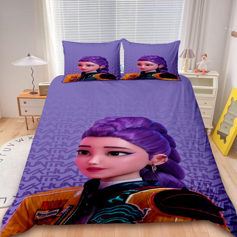 Kids D-Demon H-Hunters Duvet Cover Set K-pop Bedding Set Comforter Cover Twin King with Pillocase Children Gifts Decor