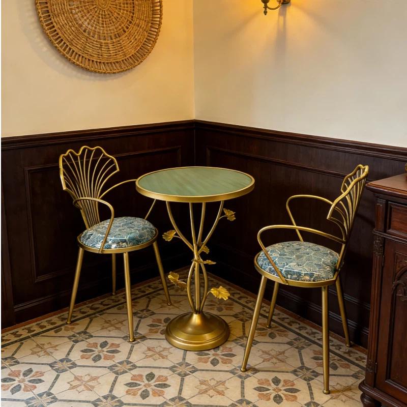 French Balcony Outdoor Wrought Iron Table and Chairs Set for Small Courtyards - Garden Dining Set.