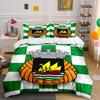 Green Checkered Ship Emblem Set Bedding Duvet Cover Set Duvet Cover Pillowcases  (1 * Duvet Cover 2 * Pillowcases, without duvet insert)