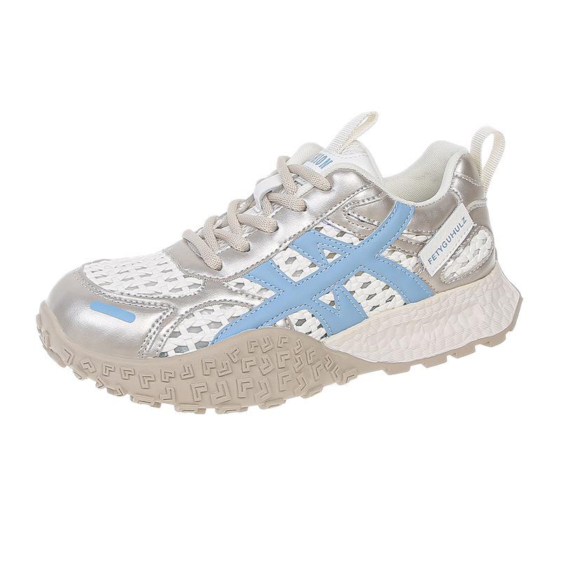 Casual shoes women's summer new fashionable versatile woven mesh breathable and comfortable dad shoes