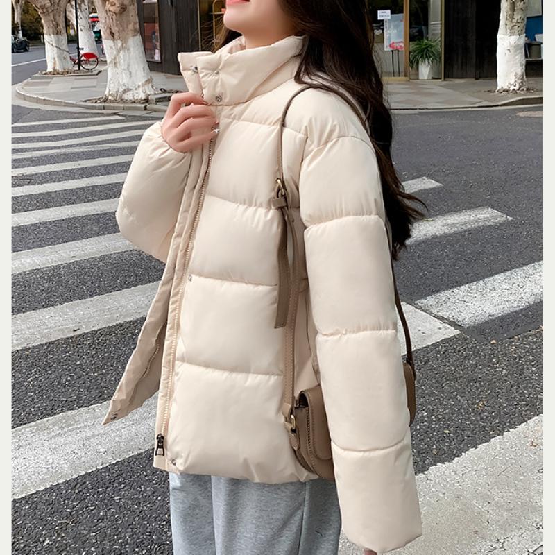 Winter Down Cotton Coat Women Solid Loose Padded Jacket Puffer Parkas Casual Female Black Zipper Thickening Warm Outwear