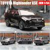 1/64 TOYOTA Highlander XSE Hybrid Миниатюрная модель JKM 1/64 Премиум внедорожник Игрушечная машинка Автомобиль Свободные колеса Литой сплав Коллекция Подарочный подарок