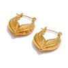 Yhpup New Metal Hollow Hoop Earrings Trendy Style Stainless Steel Jewelry for Women Waterproof