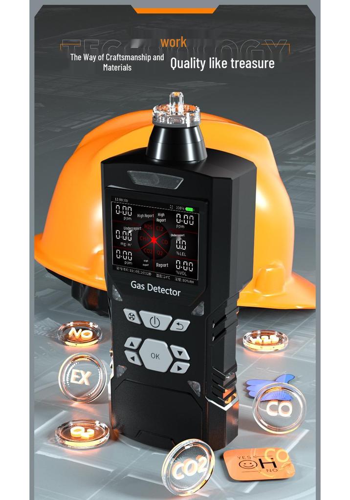 ZY-4X Multi-Gas Detector: Combustible, Oxygen, Toxic Gas Leak Alarm