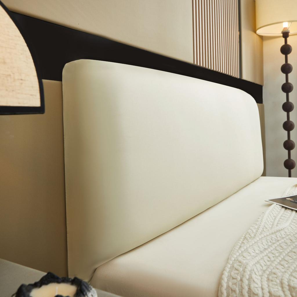 Чехол из искусственной кожи на изголовье кровати, эластичный чехол для изголовья кровати, универсальный пыленепроницаемый декоративный чехол для мебели