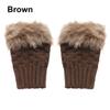 Half Finger Keep Finger Warm Faux Rabbit Hair Gloves Warm Mittens Knitted Gloves Thicken Warm