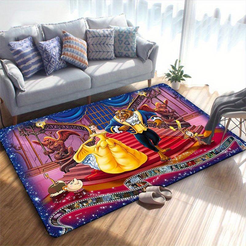 1 шт. Ковер с рисунком «Красавица и Чудовище» от Disney, коврик для зоны, нескользящий ковер, коврик для пола, моющийся вручную, подходит для гостиной, спальни, домашнего декора