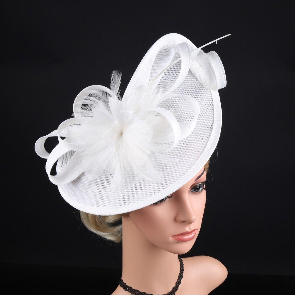 Elegant Vintage Kentucky Hat Linen Tea Party Hat Fashion Bridal Headband Lady