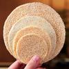 Round Loofah Mat Heat Insulation Pot Mat Tea Coaster Teapot Mat Tea Set Accessories Single/Double Layer Loofah