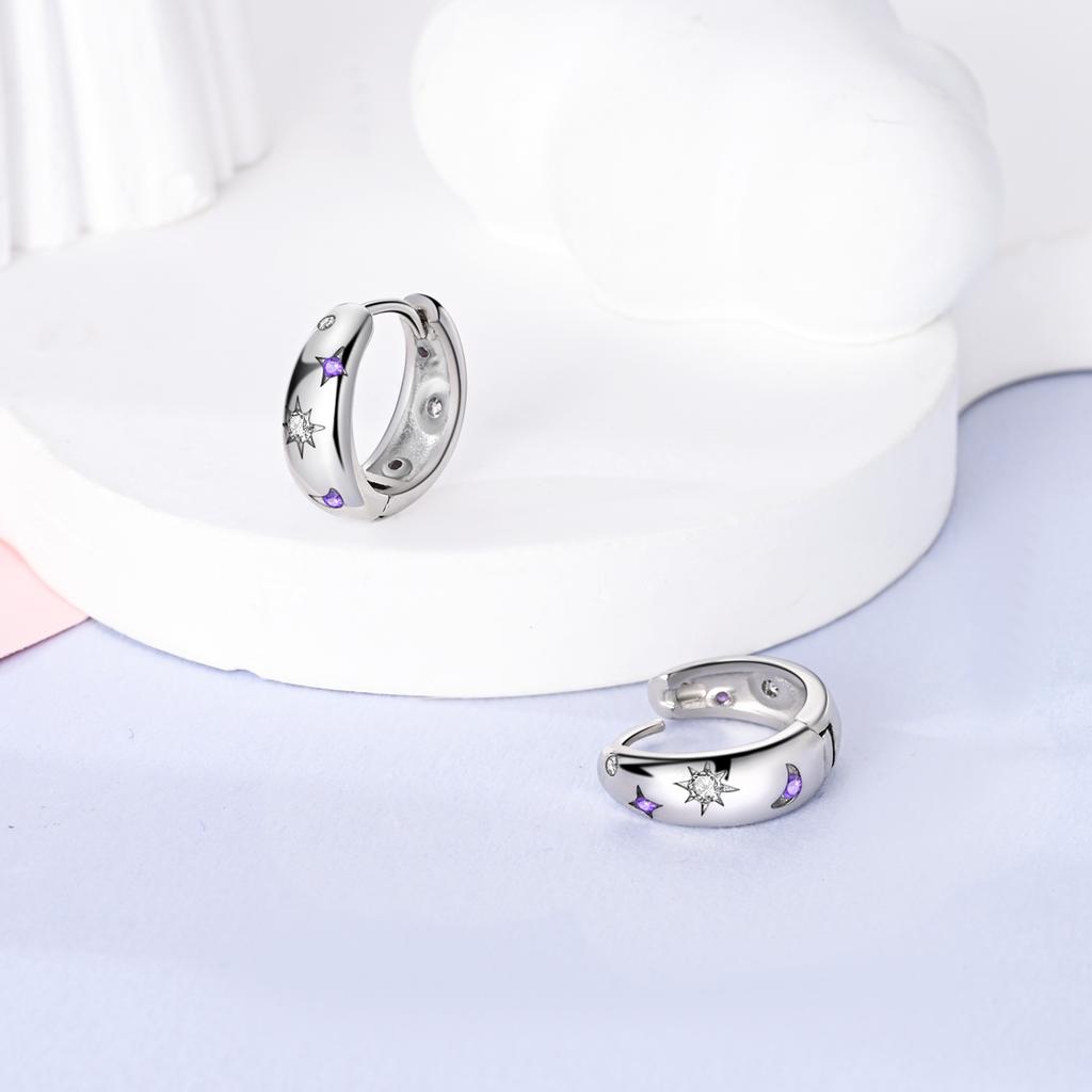 Посеребренные серьги-кольца Солнце Луна для женщины оригинальные pendientes ювелирное изделие подарок