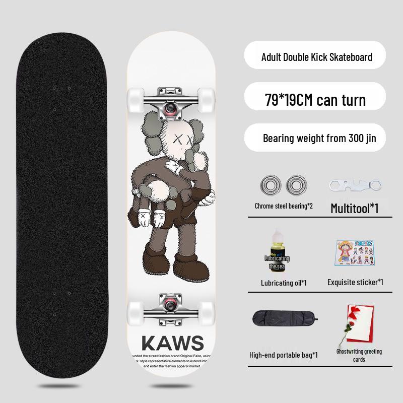 Начинающий скейтборд с двойным изгибом для уличного катания - Профессиональная короткая доска для мальчиков, девочек и взрослых